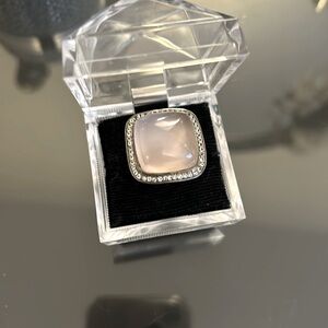 Silver ring with pink stone size 8
